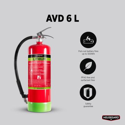 Housegard LITHEX6 AVD Brandsläckare 6L 13A