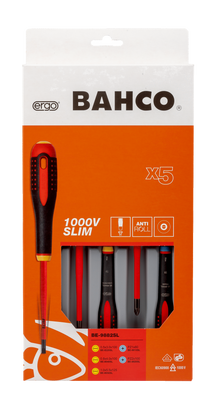 Bahco BE-9882SL Skruvmejselsats Ergo 5 delar 1000V