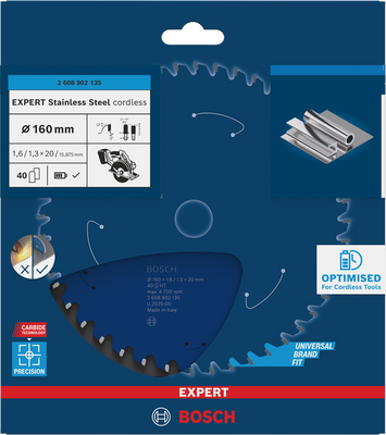 Bosch EXPERT Stainless Steel Cirkelsågklinga 160x1,6/1,3x20mm 40T