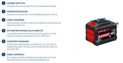 Bosch EXPERT EXBA18V-150 Batteri 18V (15,0Ah)