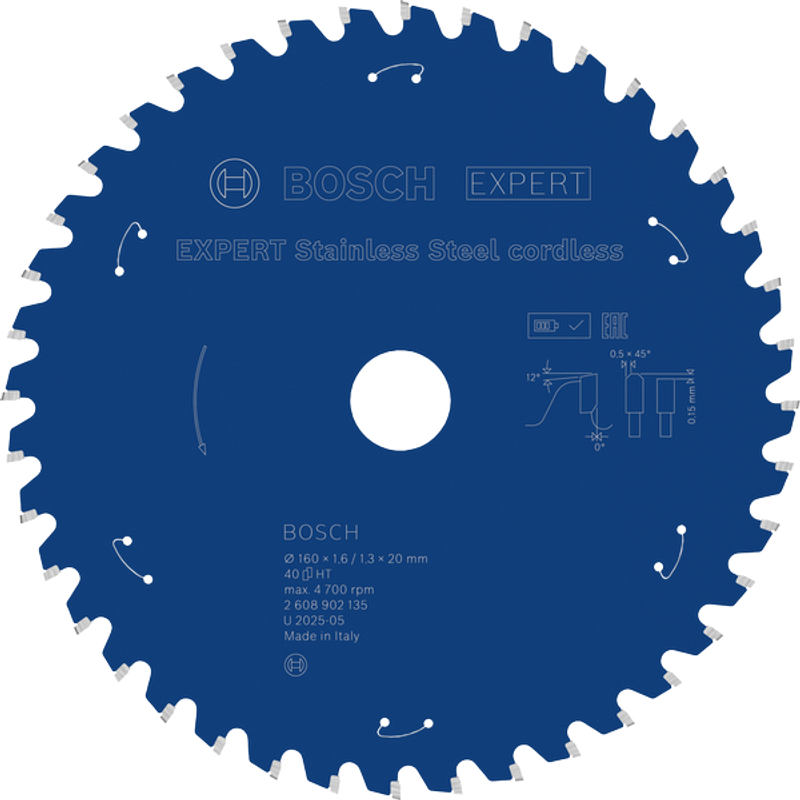 Bosch EXPERT Stainless Steel Cirkelsågklinga 160x1,6/1,3x20mm 40T