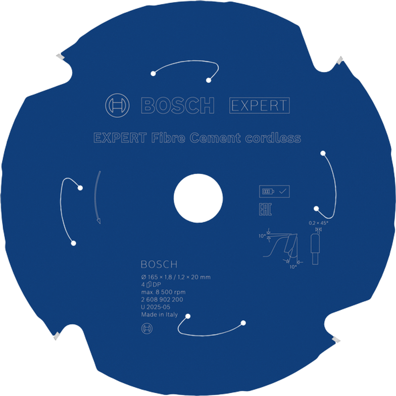 Bosch EXPERT Fibre Cement Cirkelsågklinga 165x1,8/1,2x20mm 4T