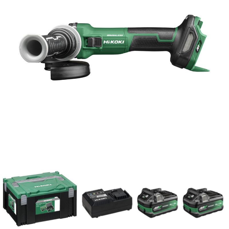 HiKOKI G3613DVE Vinkelslip 125mm 36V (2x2,5Ah)