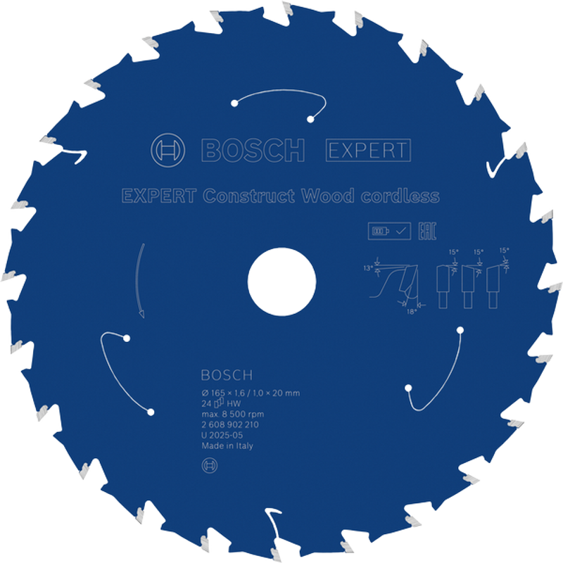 Bosch EXPERT Construct Wood Cirkelsågklinga 165x1,6/1x20mm 24T