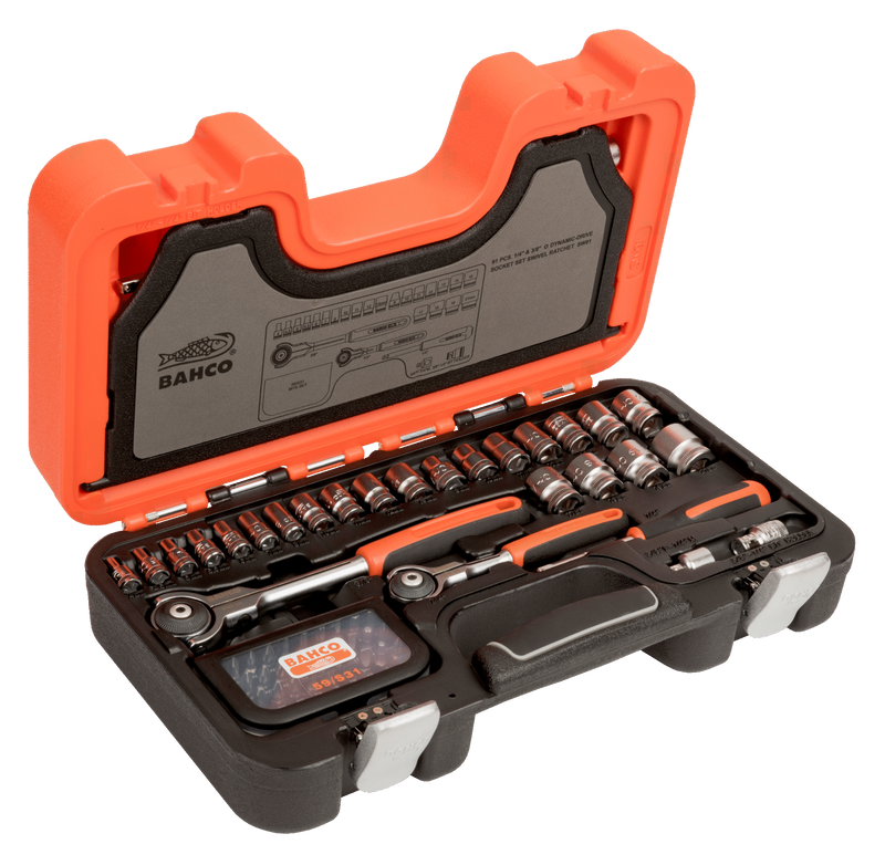 Bahco SW91 Hylsnyckelsats 1/4" & 1/2" 91 delar