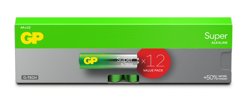 GP Batteries Super Alkaline AA-Batteri G-TECH 12-pack