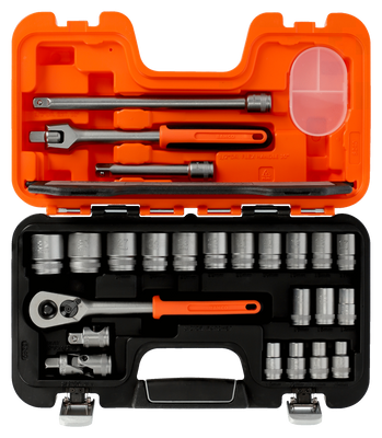 Bahco S240 Hylsnyckelsats 1/2" 24 delar