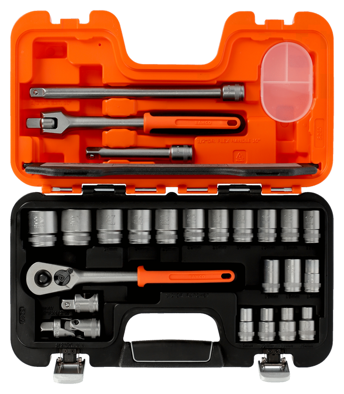 Bahco S240 Hylsnyckelsats 1/2" 24 delar
