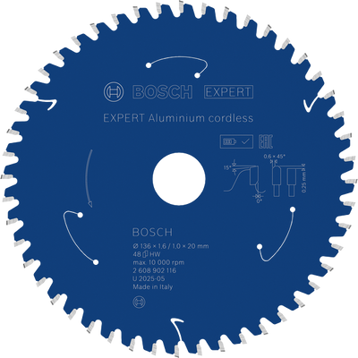 Bosch EXPERT Aluminium Cirkelsågklinga, 136x1,6/1x20mm 48T