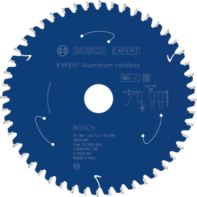 Bosch EXPERT Aluminium Cirkelsågklinga, 136x1,6/1x20mm 48T