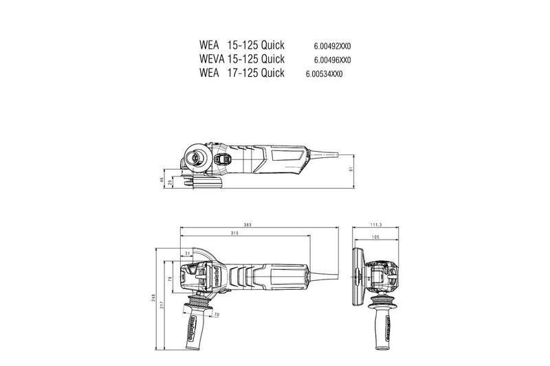 Metabo WEVA 15-125 Vinkelslip 125mm (1550w)