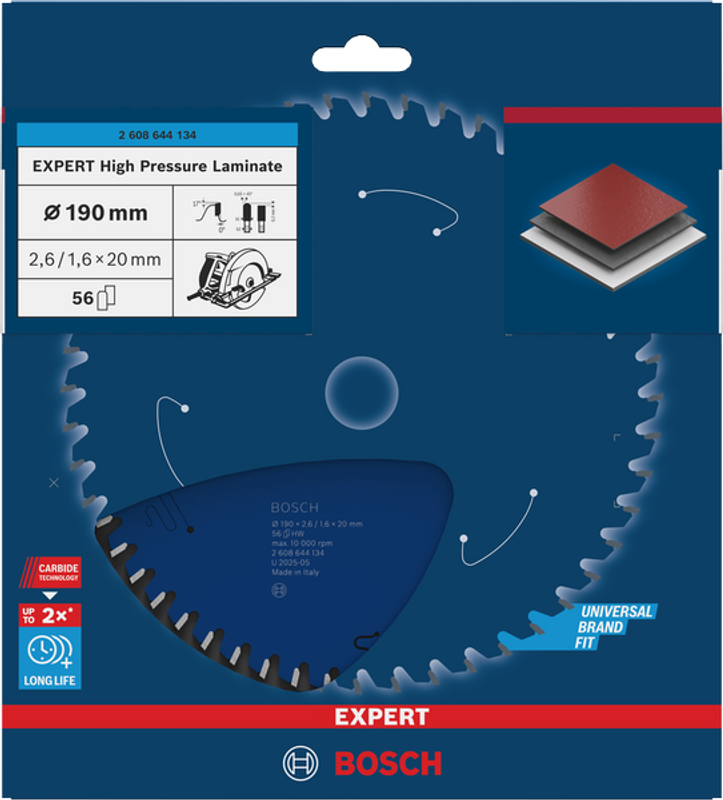 Bosch EXPERT High Pressure Laminate Cirkelsågklinga 190x2,6/1,6x20mm 56T