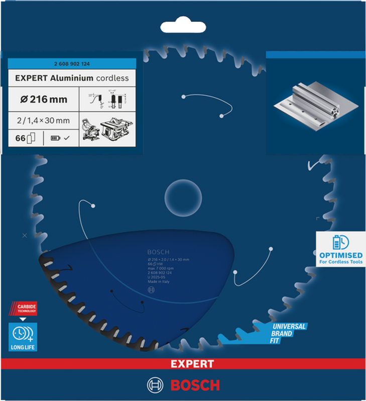 Bosch EXPERT Aluminium Sågklinga 216x2/1,4x30mm 66T