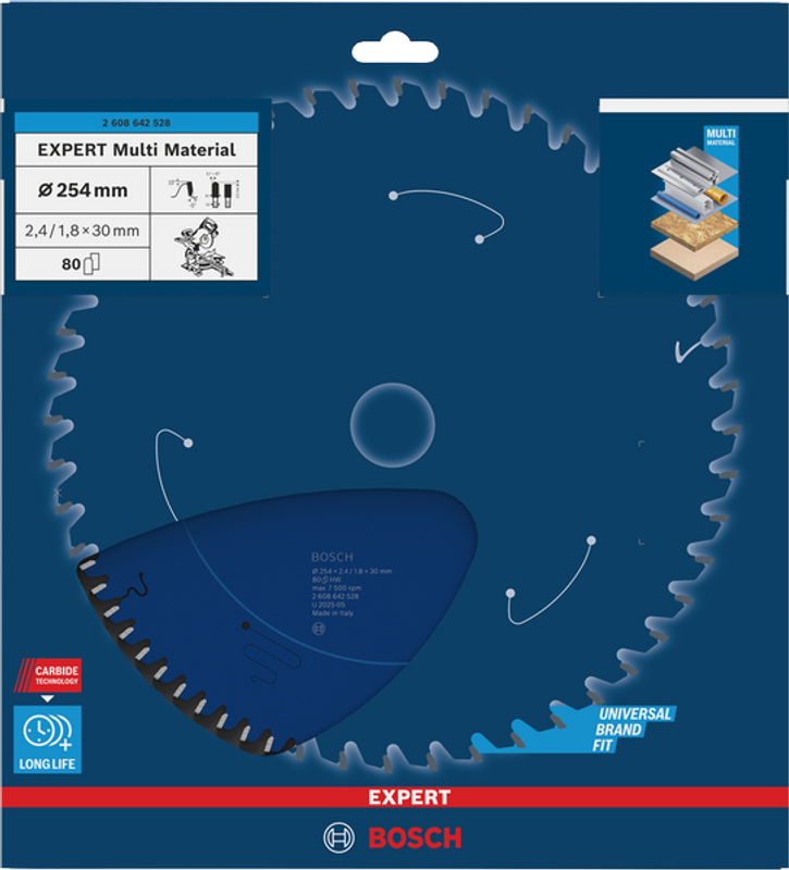 Bosch EXPERT Multi Material Sågklinga 254x2,4/1,8x30mm 80T
