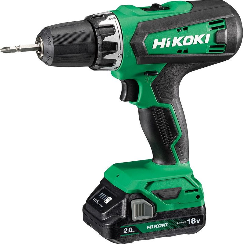 HiKOKI DS18DF Borrskruvdragare 18V (2x2,0Ah) Inkl 31 delars bitssats