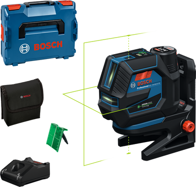 Bosch GCL 12V-50-22 CG Krysslaser m. Lodpunkter Grön 12V (1x2,0Ah)