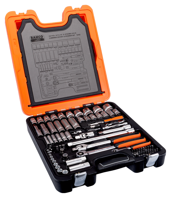 Bahco S103 Hylsnyckelsats 1/4" & 1/2" 103 delar