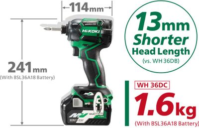 HiKOKI WH36DC Slagskruvdragare 36V (2x2,5Ah)
