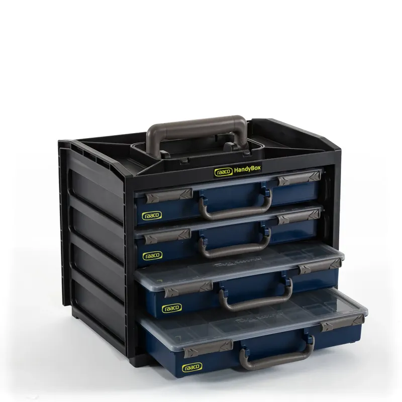 Raaco HandyBox 55x4 Förvaringbox m. 4st Sortimentlådor