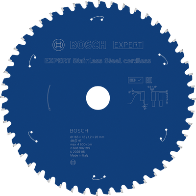 Bosch EXPERT Stainless Steel Cirkelsågklinga 165x1,6/1,2x20mm 48T