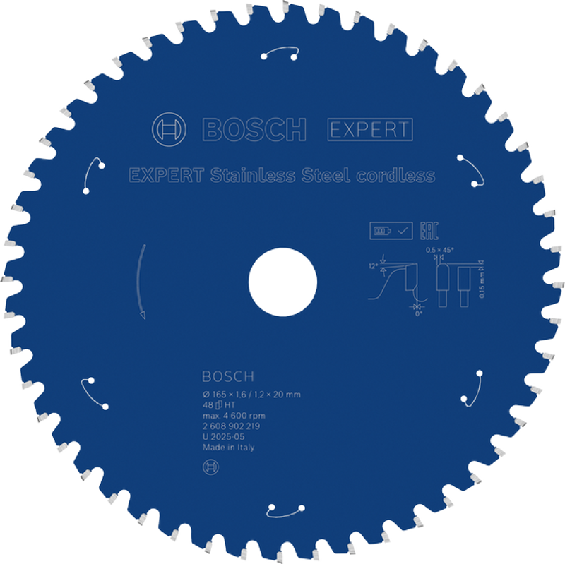 Bosch EXPERT Stainless Steel Cirkelsågklinga 165x1,6/1,2x20mm 48T