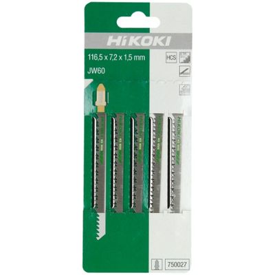 HiKOKI JW60 Sticksågsblad Trä 116,5x7,2mm (8TPI) 5st