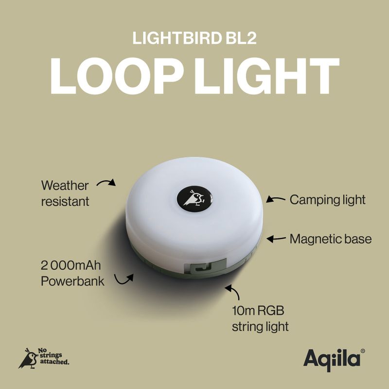 Aqiila Lightbird BL2 Lampa med Utdragbar Ljusslinga