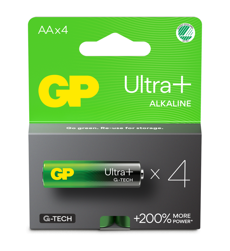 GP Batteries Ultra Plus Alkaline AA G-TECH 4-pack
