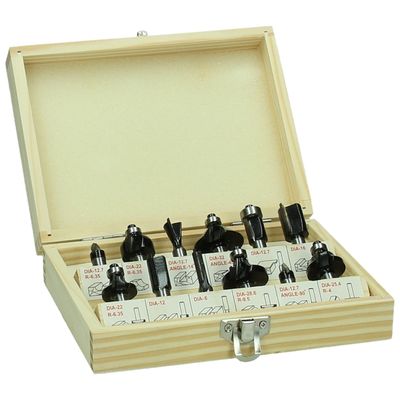 HiKOKI Frässtålsats 8mm Trälåda 12 delar