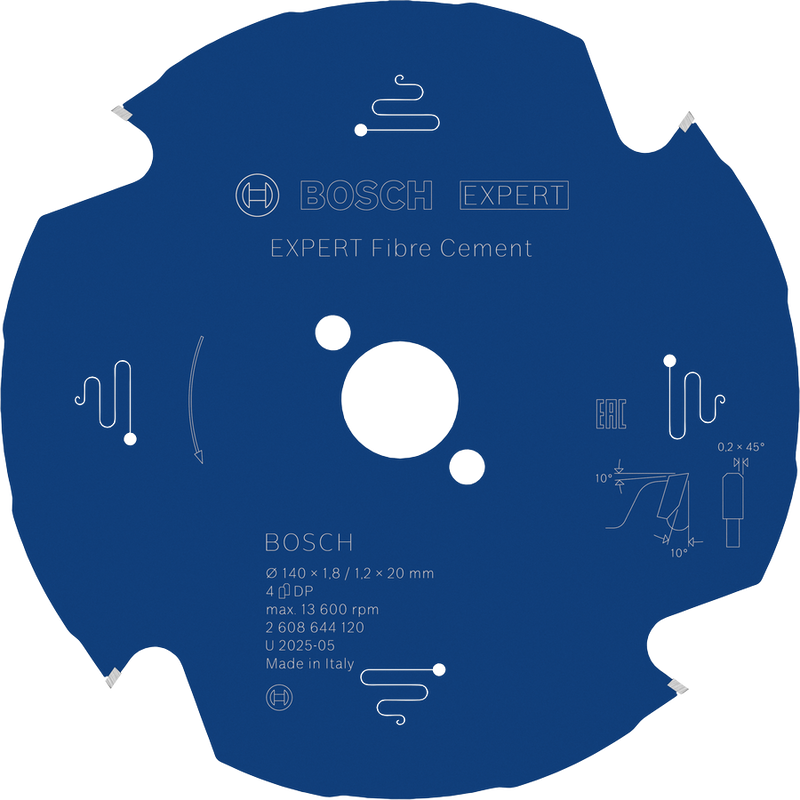 Bosch EXPERT Fibre Cement Cirkelsågklinga 140x1,8/1,2x20mm 4T