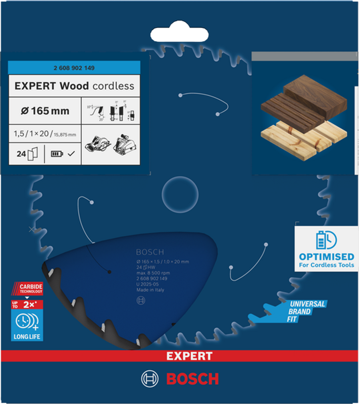 Bosch EXPERT Wood Cirkelsågklinga 165x1,5/1x20mm 24T