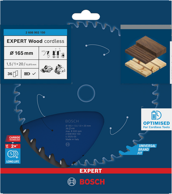 Bosch EXPERT Wood Cirkelsågklinga 165x1,5/1x20mm 36T
