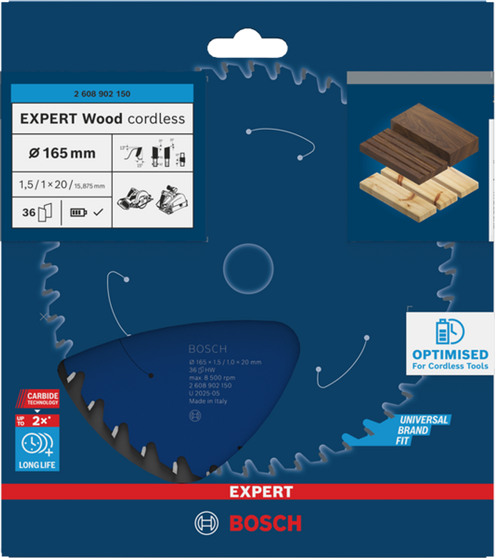 Bosch EXPERT Wood Cirkelsågklinga 165x1,5/1x20mm 36T