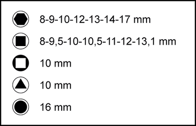 Bahco BE6217 Hylssats till Oljeplugg 3/8" 17 delar