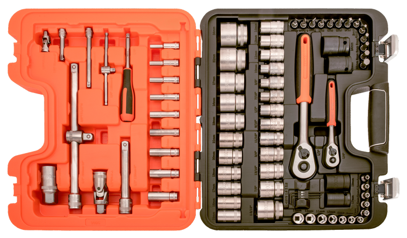 Bahco S800 Hylsnyckelsats 1/4" & 1/2" 77 delar