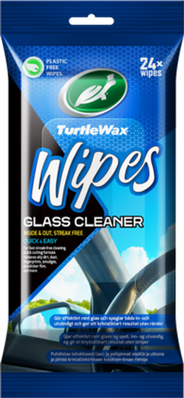 Turtle Wax Glass Wipes 24st Flatpack Glasrengöring