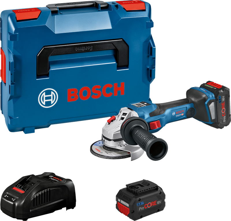 Bosch GWS 18V-15 SC Vinkelslip 125mm 18V (2x5,5Ah)