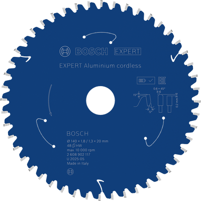 Bosch EXPERT Aluminium Cirkelsågklinga 140x1,8/1,3x20mm 48T