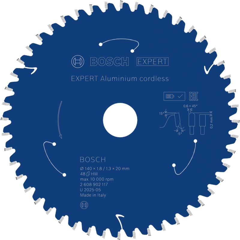 Bosch EXPERT Aluminium Cirkelsågklinga 140x1,8/1,3x20mm 48T