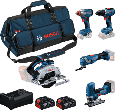 Bosch (GSR/GDX/GOP/GKS/GST) Verktygspaket 18V (2x5,0Ah)