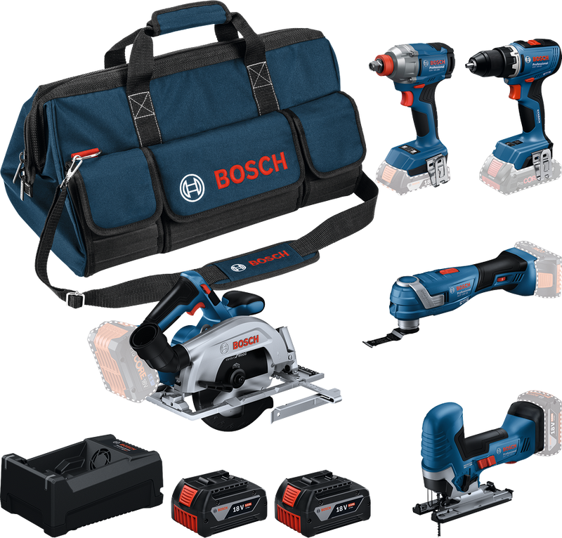 Bosch (GSR/GDX/GOP/GKS/GST) Verktygspaket 18V (2x5,0Ah)