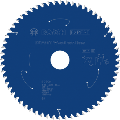Bosch EXPERT Wood Cirkelsågklinga 190x1,5/1x30mm 60T