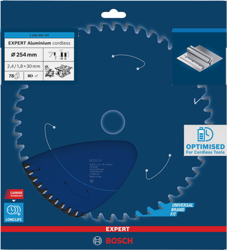 Bosch EXPERT Aluminium Sågklinga 254x2,4/1,8x30mm 78T