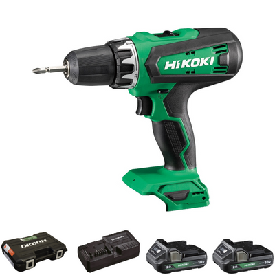 HiKOKI DS18DF Borrskruvdragare 18V (2x2,0Ah) Inkl 31 delars bitssats