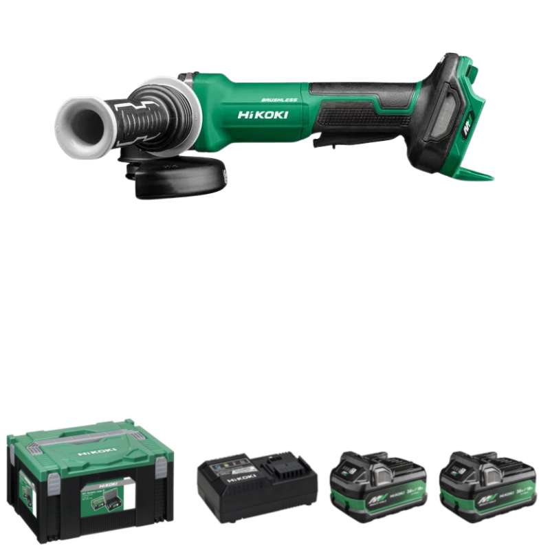 HiKOKI G3613DVF Vinkelslip 125mm 36V (2x2,5Ah)