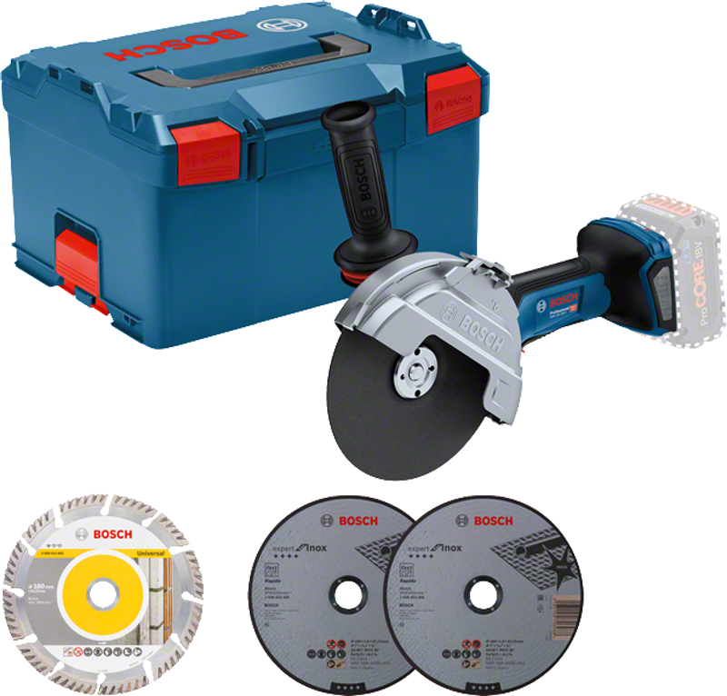 Bosch GWS 18V-180 P Vinkelslip 180mm 18V L-BOXX