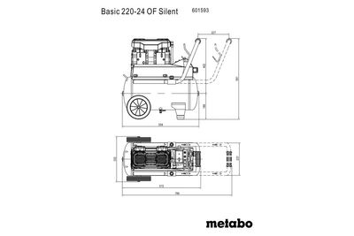 Metabo Basic 220-24 OF Silent Kompressor 1100W 24L