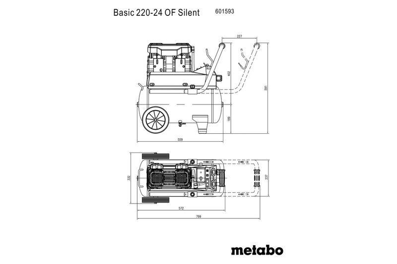 Metabo Basic 220-24 OF Silent Kompressor 1100W 24L