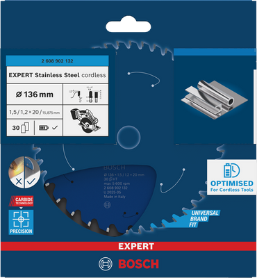 Bosch EXPERT Stainless Steel Cirkelsågklinga 136x1,5/1,2x20mm 30T