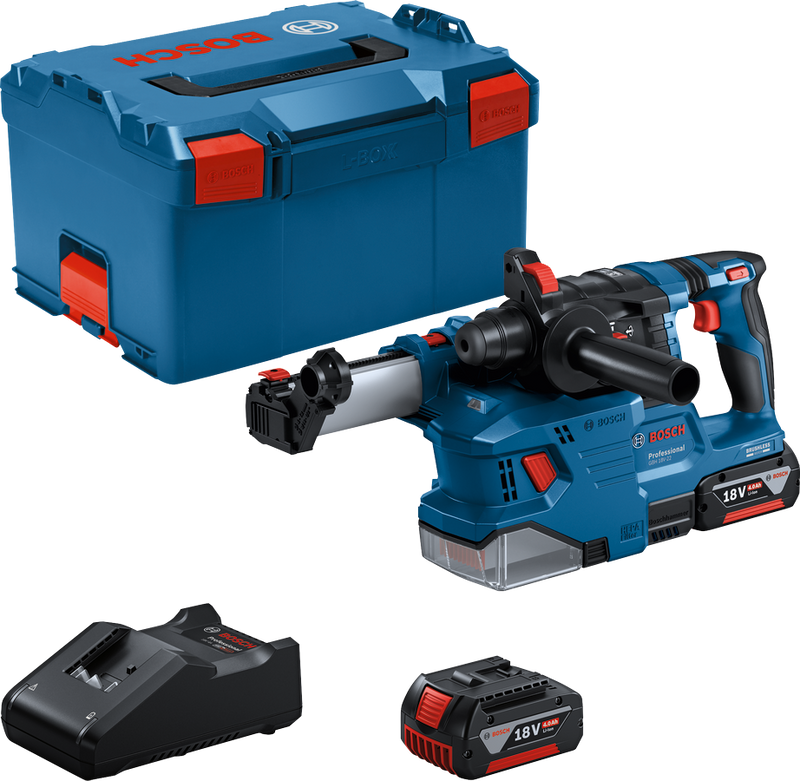 Bosch GBH 18V-22 Borrhammare 18V m. Dammutsug (2x4,0Ah)